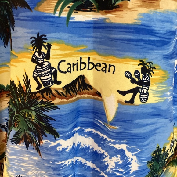 Vintage 80s Caribbean Summer Sun Beach Shift Dress Sz L/XL - Picture 6 of 11